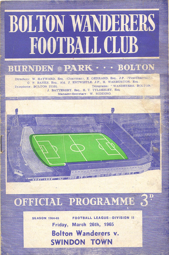 <b>Friday, March 26, 1965</b><br />vs. Bolton Wanderers (Away)